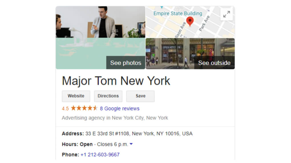 Google Map Business Knowledge Graph Thalorix SEO New York office
