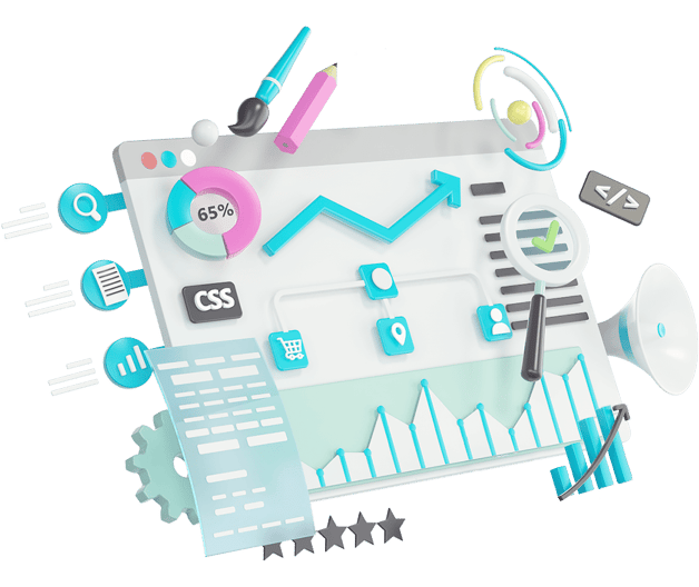 Services overview 3d illustration